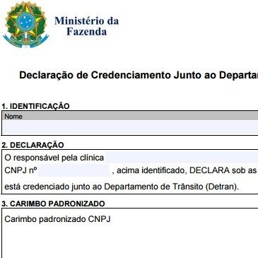 Isenção de IPI | Declaração de Credenciamento Junto ao Detran